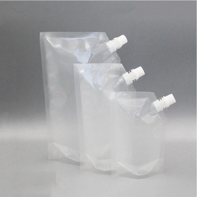 Ясен стоящ калъф с цип Clear Stand Up Spout Pouch With Zipper