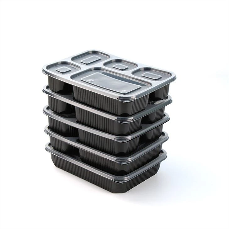 Пластмасови контейнери Bento Lunch To Go Box с 5 отделения за еднократна употреба с разделители