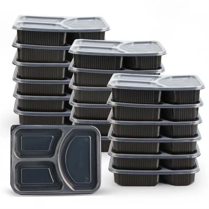 Кутии Bento за еднократна употреба с 3 отделения