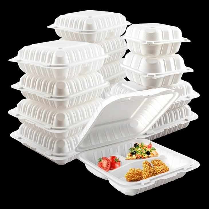 Бяла кутия Bento за еднократна употреба