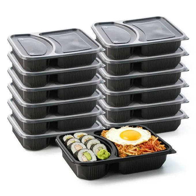 Черен контейнер за приготвяне на храна