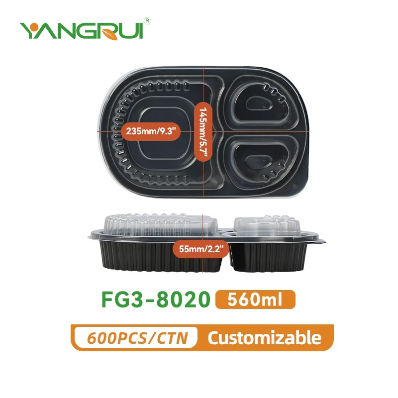 black plastic to go containers