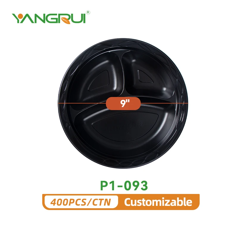black plastic plates