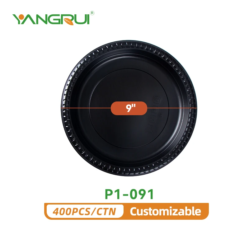 black plastic plates