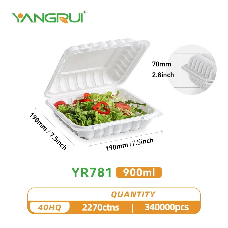 hinged plastic to-go containers